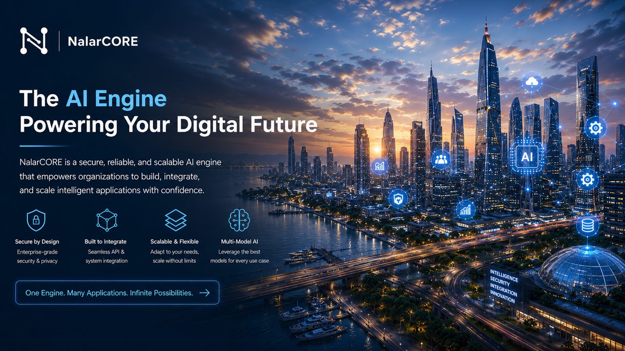 NalarCORE — The AI Engine Powering Your Digital Future. Secure by Design, Built to Integrate, Scalable & Flexible, Multi-Model AI.